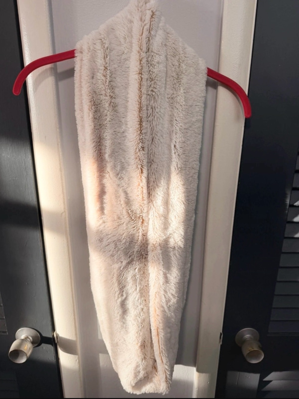 Soft Faux Fur Cream Throw Scarf - Unbranded